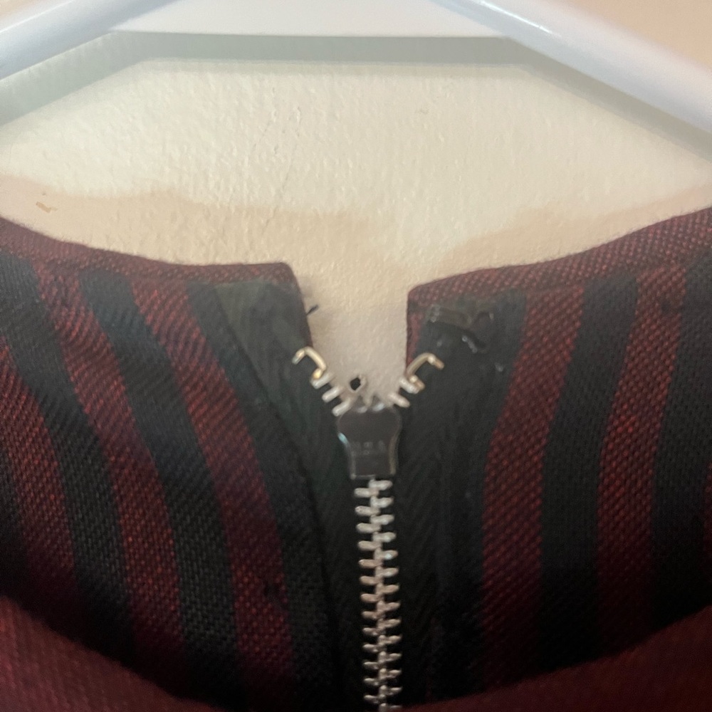 Vintage 60s Vicky Vaughn Junior Burgundy & Black Stripe Mod Dress Size 11 Tagged - Picture 7 of 9